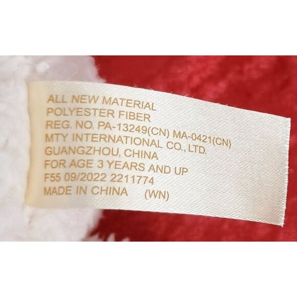 MTY Soft Plush White Lamb Toy With Blue Bow For Ages 3+ Made Of Polyester Fiber - Picture 6 of 6